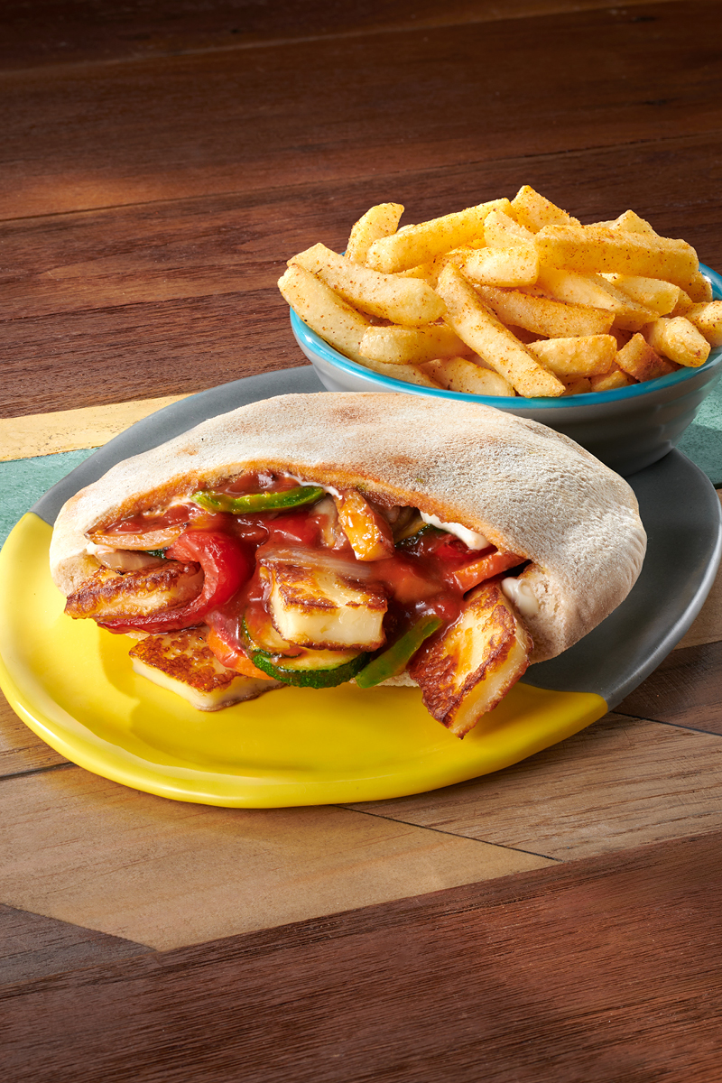 Halloumi & Veg Pita + any Single Side