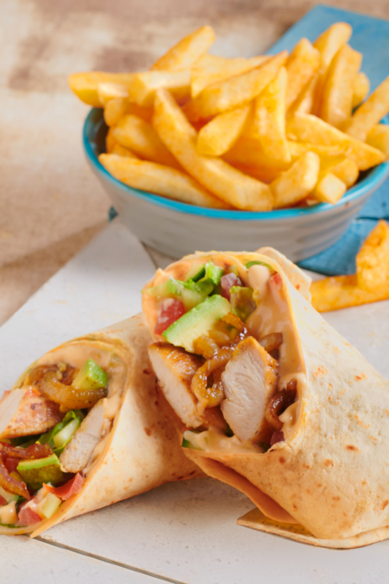 PERinaise, Avo & Caramelised Onion Wrap + any Single Side