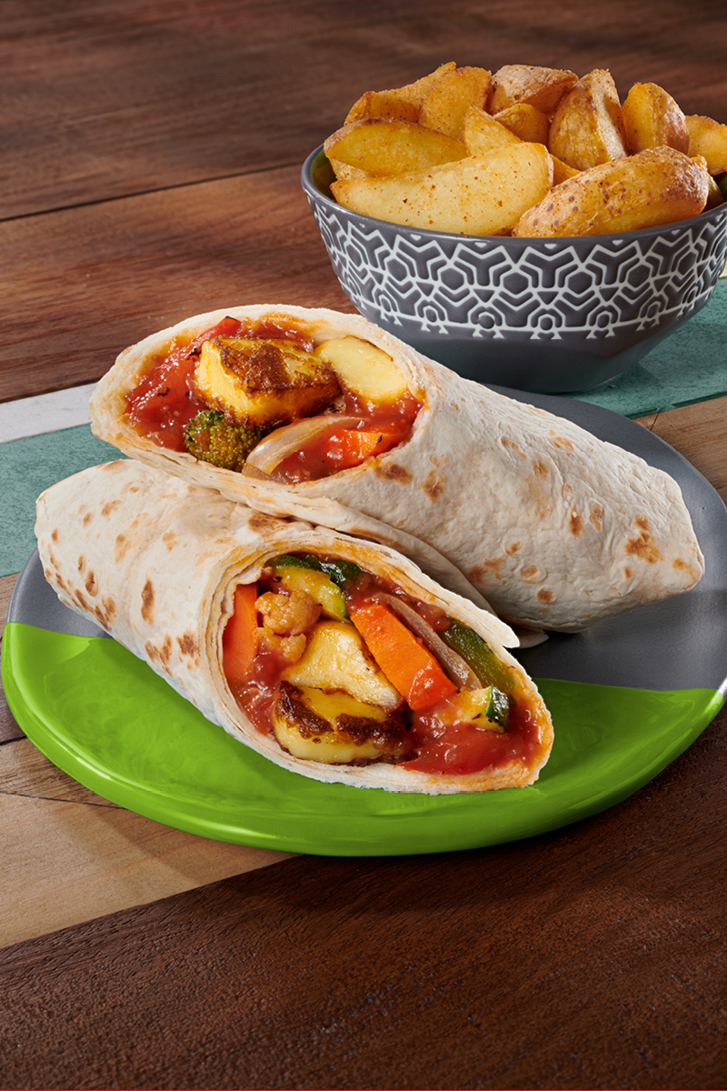 Halloumi & Veg Wrap + any Single Side