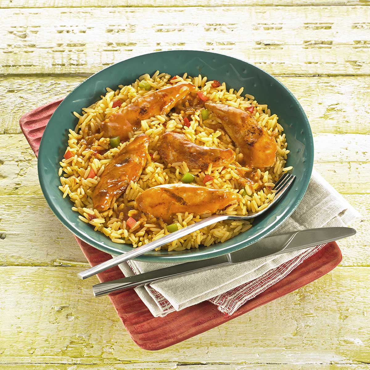 Chicken Strips Spicy Rice