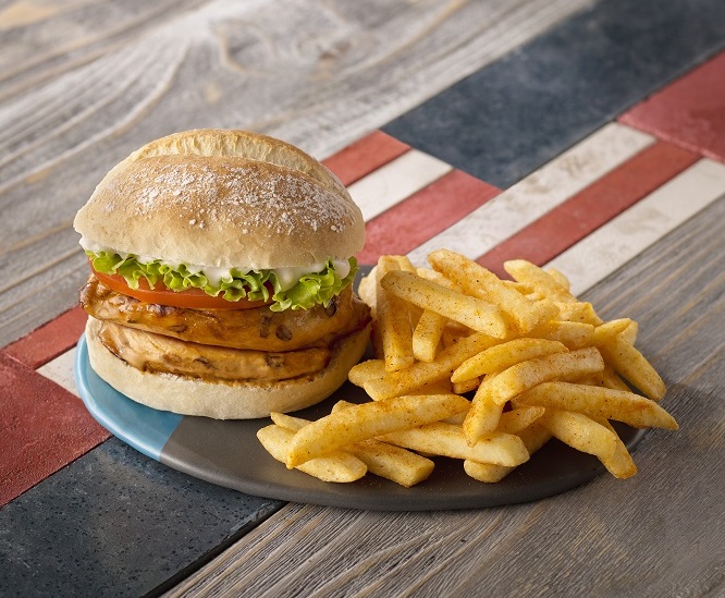 Double Chicken Burger + any Single Side